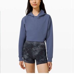 LULULEMON all yours cropped hoodie blue size 2